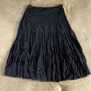 Long Black Tiered \ ruffled  skirt